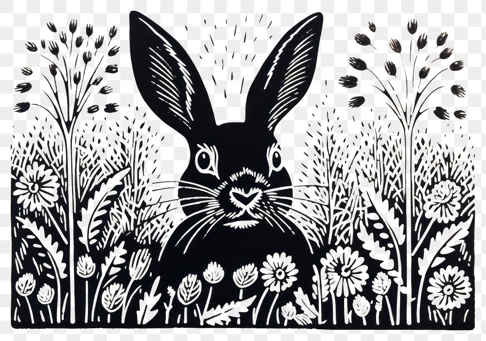 PNG Easter bunny pattern drawing animal.