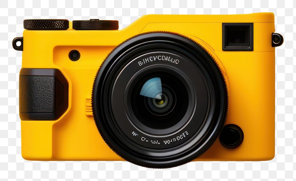 PNG Digital camera yellow photographing electronics.
