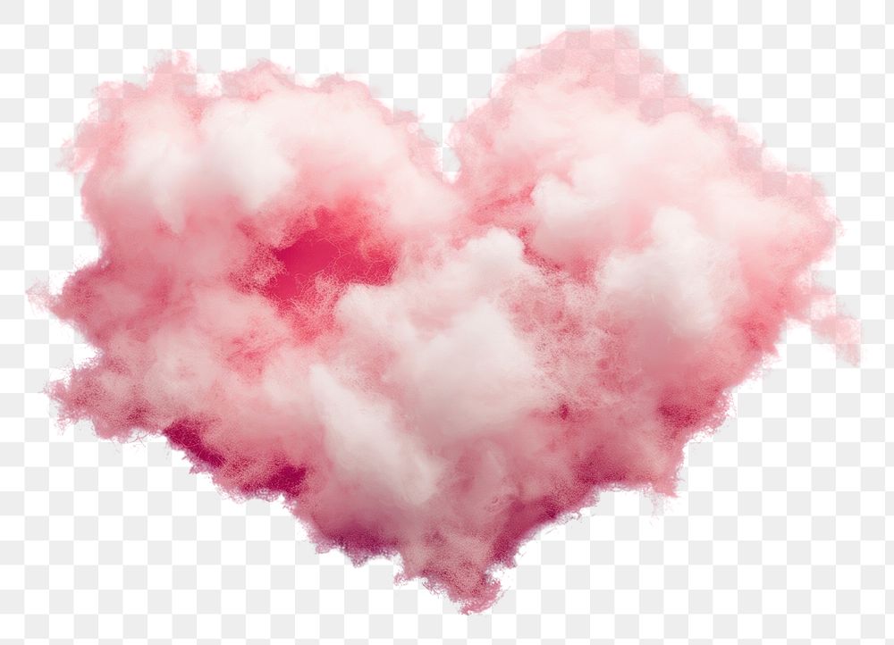 PNG Heart shaped as a clouds in the pink background nature softness outdoors.