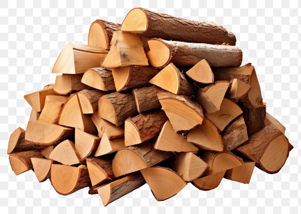 PNG Pile of firewood lumber white background deforestation.