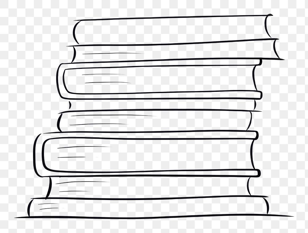 PNG Stack of books sketch publication drawing.