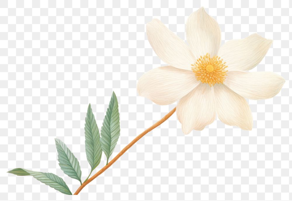 PNG White flower blossom plant petal.