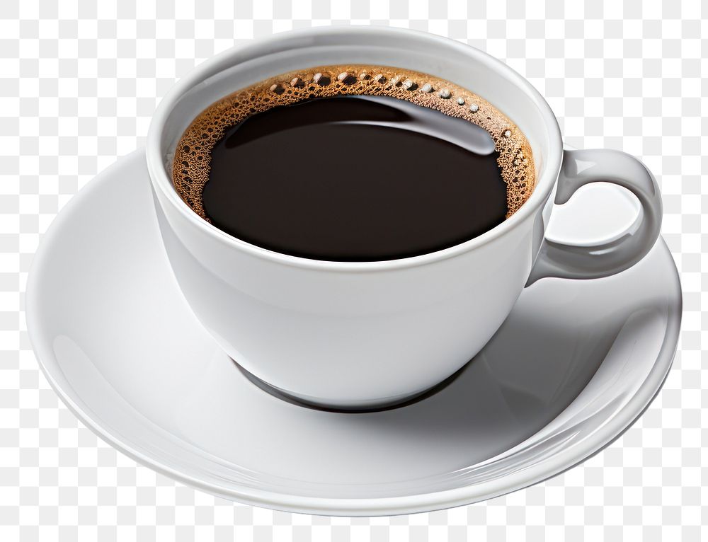 PNG Black coffee saucer drink cup.