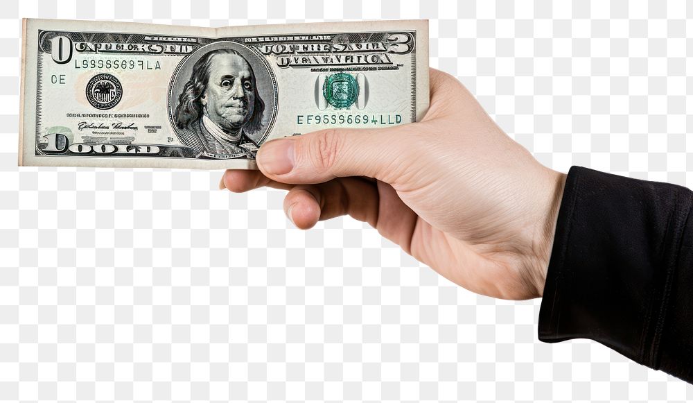 PNG  Hand holding cash dollar money paper. AI generated Image by rawpixel.
