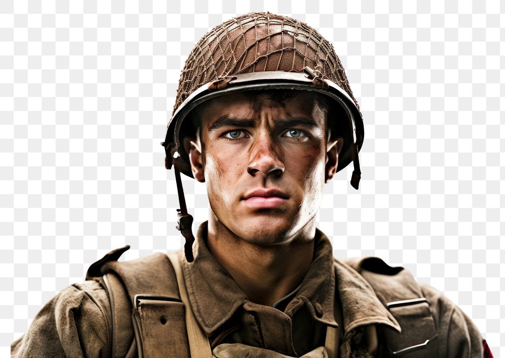 PNG British soldier soldier military portrait helmet.
