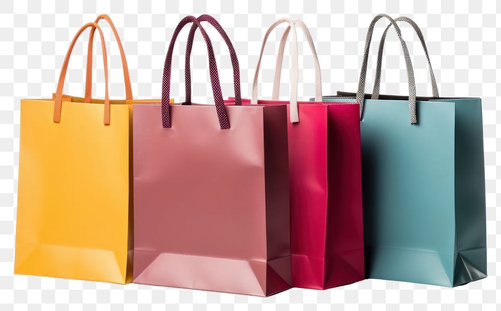 PNG Shopping bags handbag white background consumerism. AI generated Image by rawpixel.