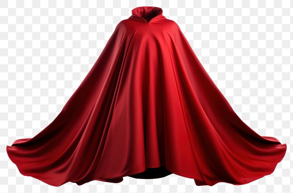 PNG Suoerhero red cape fashion dress gown. 