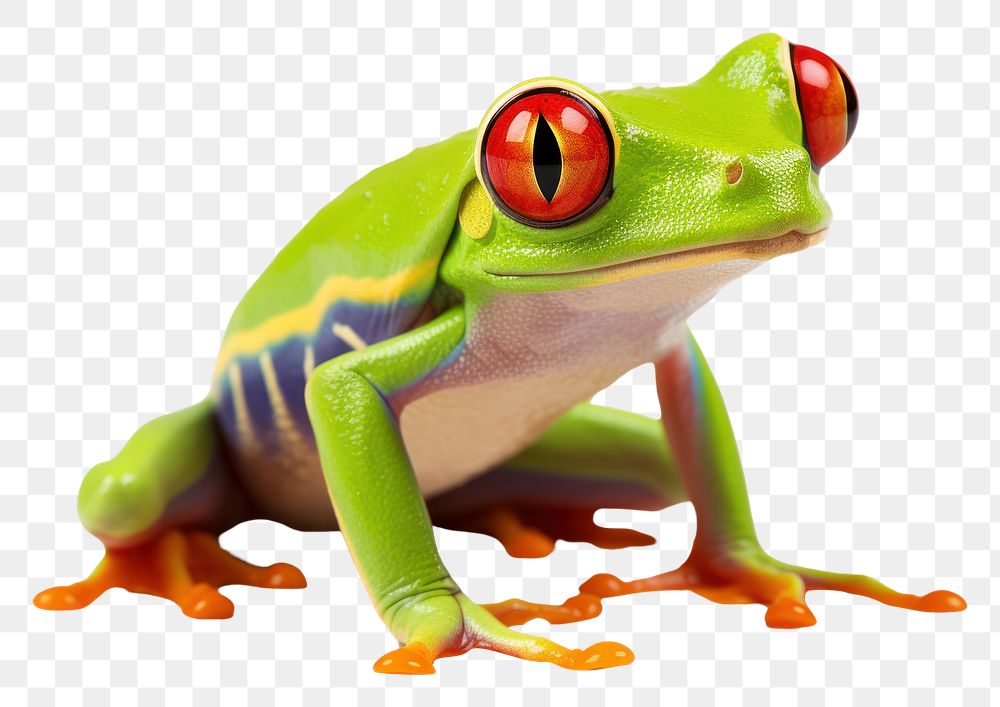 PNG Red eyed treefrog macro amphibian wildlife reptile. AI generated Image by rawpixel.