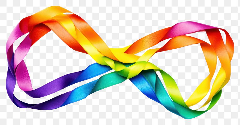 PNG Rainbow ribbon in embroidery style paper celebration accessories.