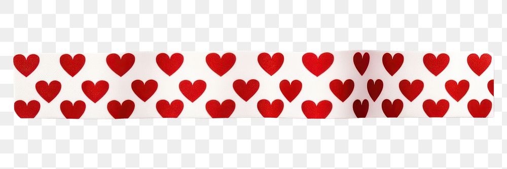 PNG Red heart pattern adhesive strip white background accessories rectangle. AI generated Image by rawpixel.
