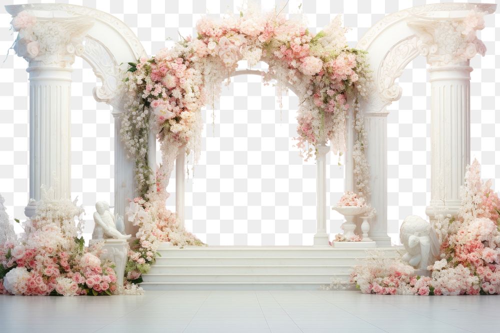 PNG Wedding architecture pattern flower AI generated Image by rawpixel