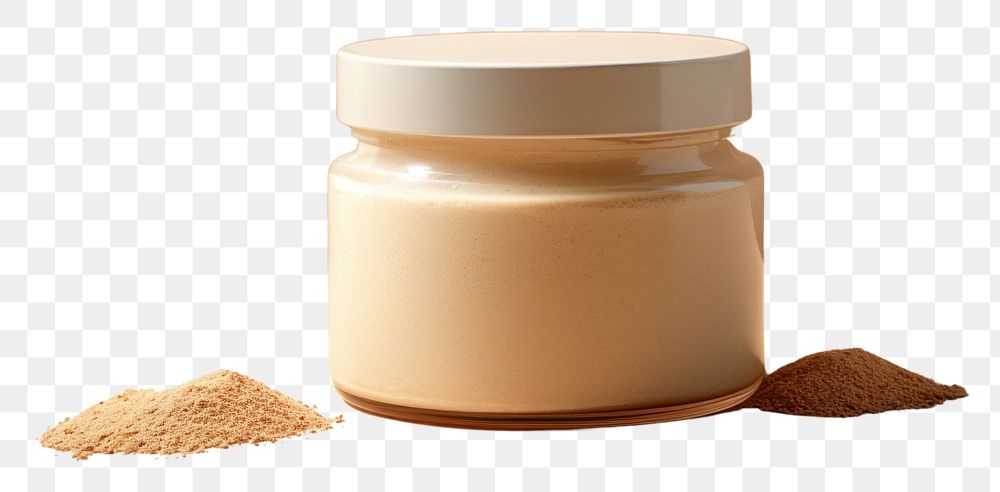 PNG Jar whit label mockup powder ingredient container.