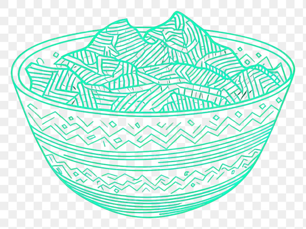 PNG Bowl pattern pottery line.