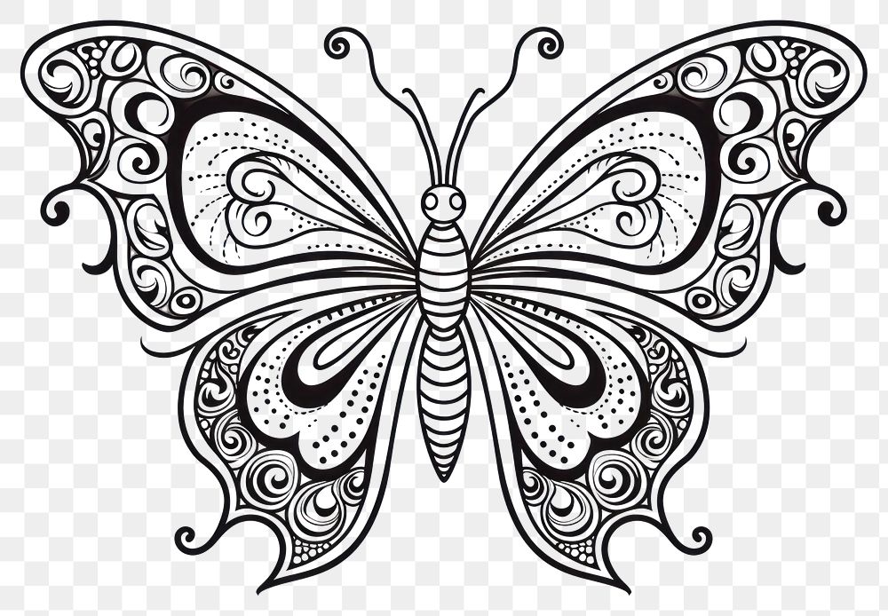 PNG Butterfly pattern drawing sketch.