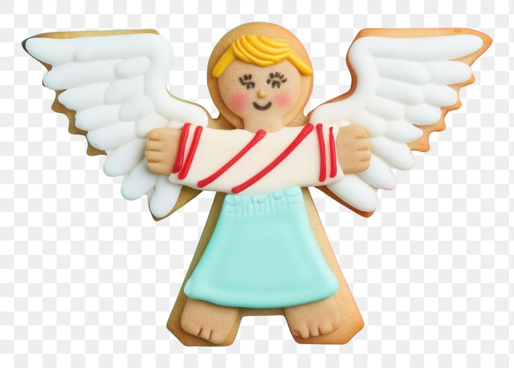 PNG Angel figurine cookie toy. AI generated Image by rawpixel.
