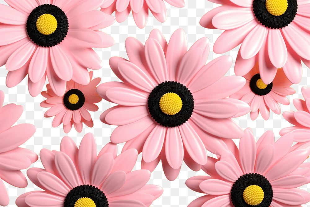 PNG Memphis design of daisy asteraceae blossom flower.