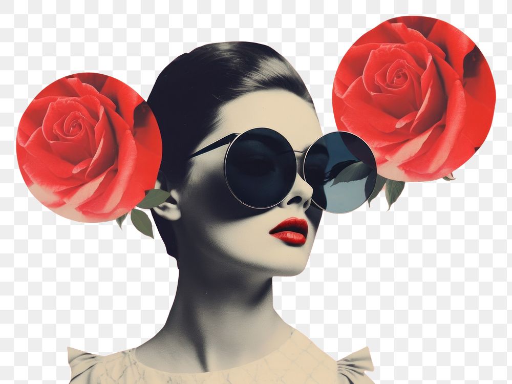 PNG Rose sunglasses portrait flower.