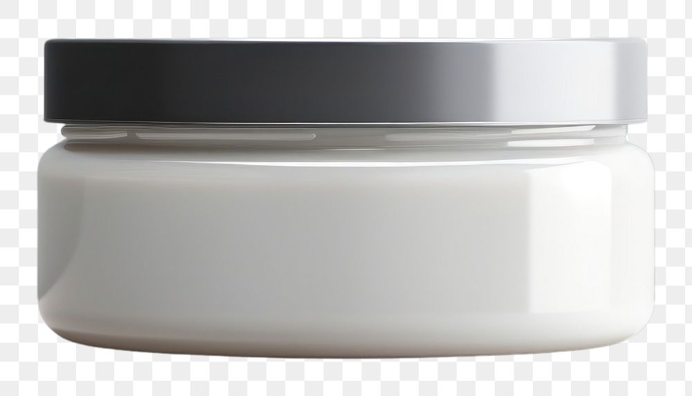 PNG Glossy shoe polish cream jar mockup gray container porcelain.