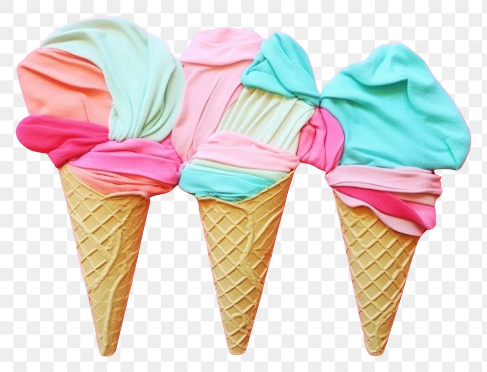 PNG  Simple abstract fabric textile illustration minimal of a ice cream dessert food variation.