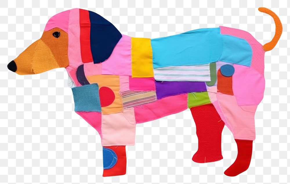 PNG  Simple abstract fabric textile illustration minimal of a dog art pattern toy.