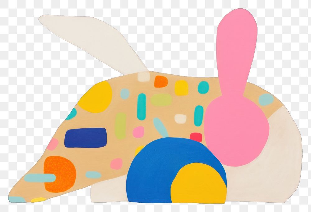 PNG  Simple abstract fabric textile illustration minimal of a rabbit art representation creativity.