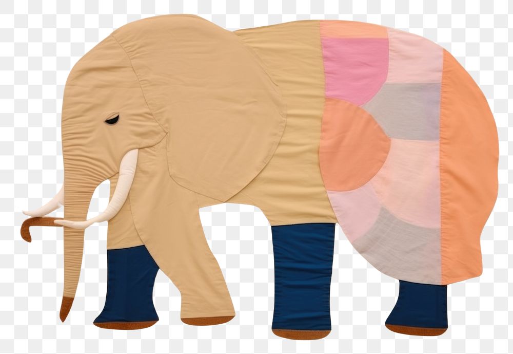 PNG  Simple abstract fabric textile illustration minimal of a elephant animal mammal art.