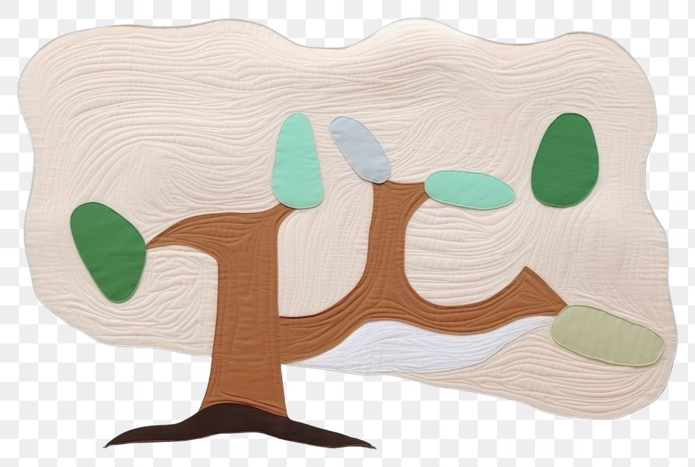 PNG  Simple abstract fabric textile illustration minimal of a tree art pattern representation.