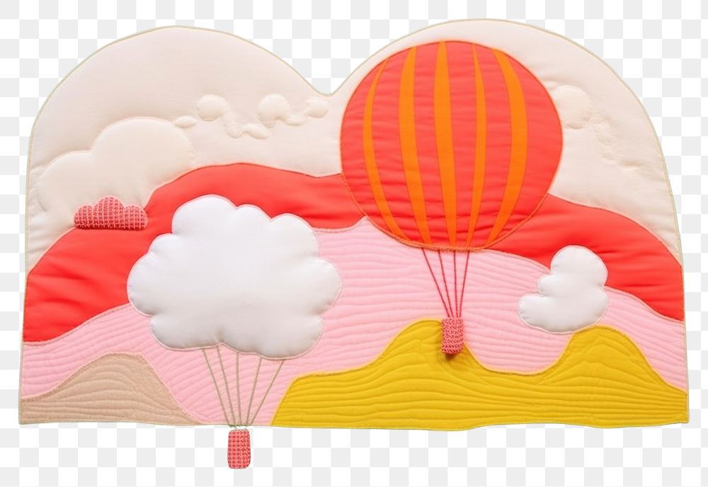 PNG  Simple abstract fabric textile illustration minimal of a balloon art transportation creativity.