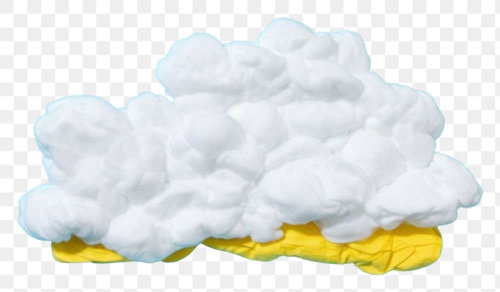 PNG  Simple fabric textile illustration minimal of a cloud iceberg yellow fluffy.