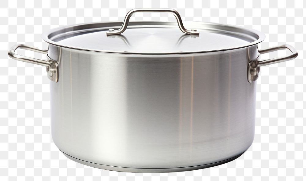 PNG Stainless steel cooking pot appliance white background saucepan.