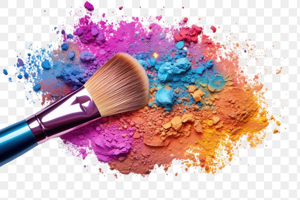 PNG Make-up brush cosmetics white background paintbrush.