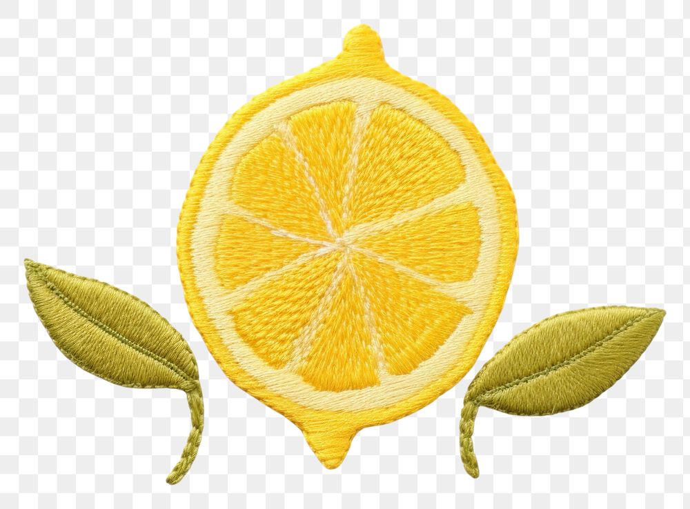 PNG The lemon in embroidery style textile pattern fruit.