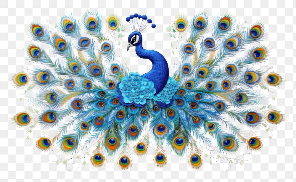 PNG The peacock in embroidery style animal bird art.