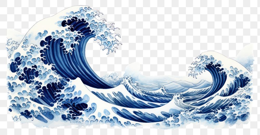 PNG The wave in embroidery style pattern nature sea.
