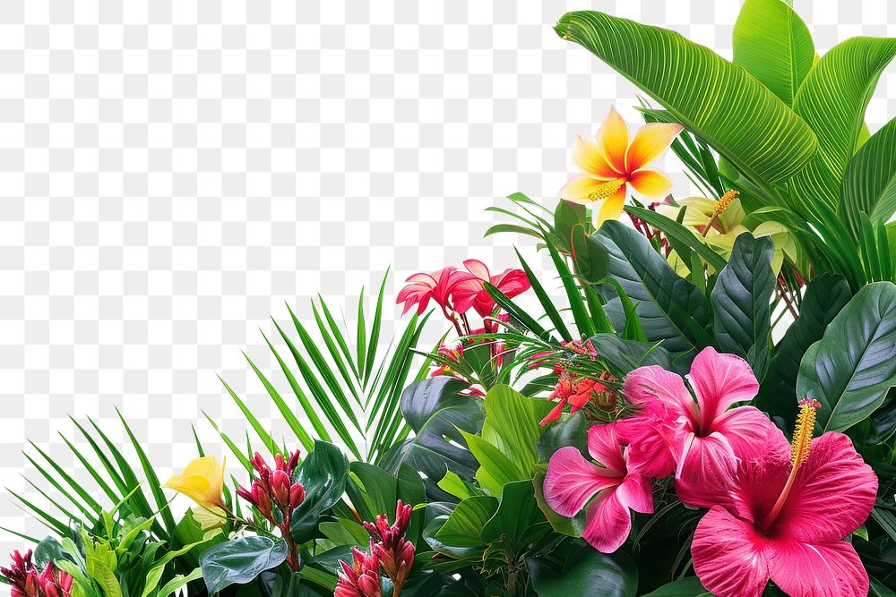 PNG Tropical flowers border nature plant outdoors
