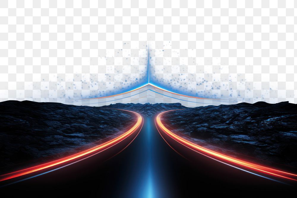 PNG Arrow is a curved line highway light night.