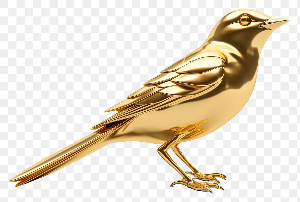 PNG Bird animal gold white background.