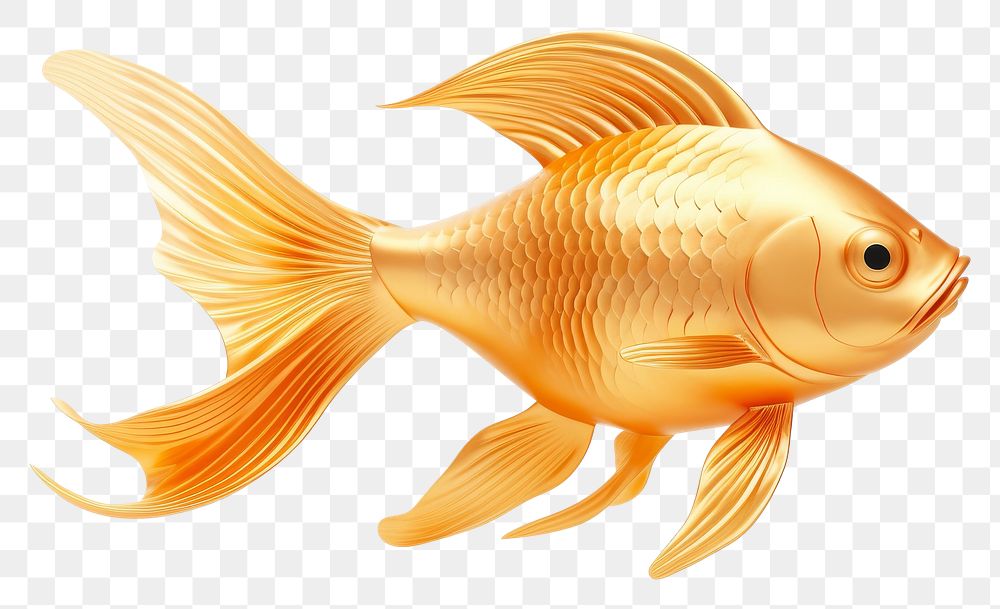PNG Gold fish goldfish animal white background.