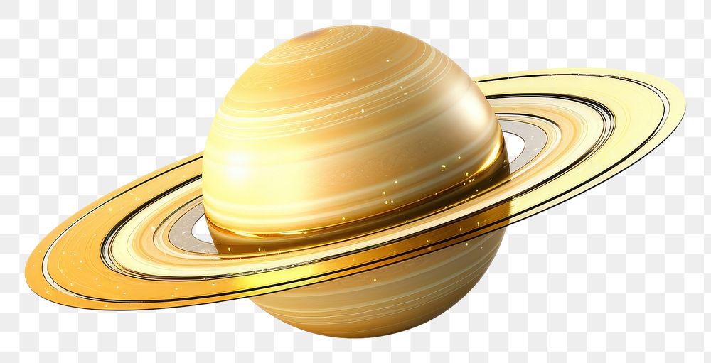 PNG Saturn planet space gold.