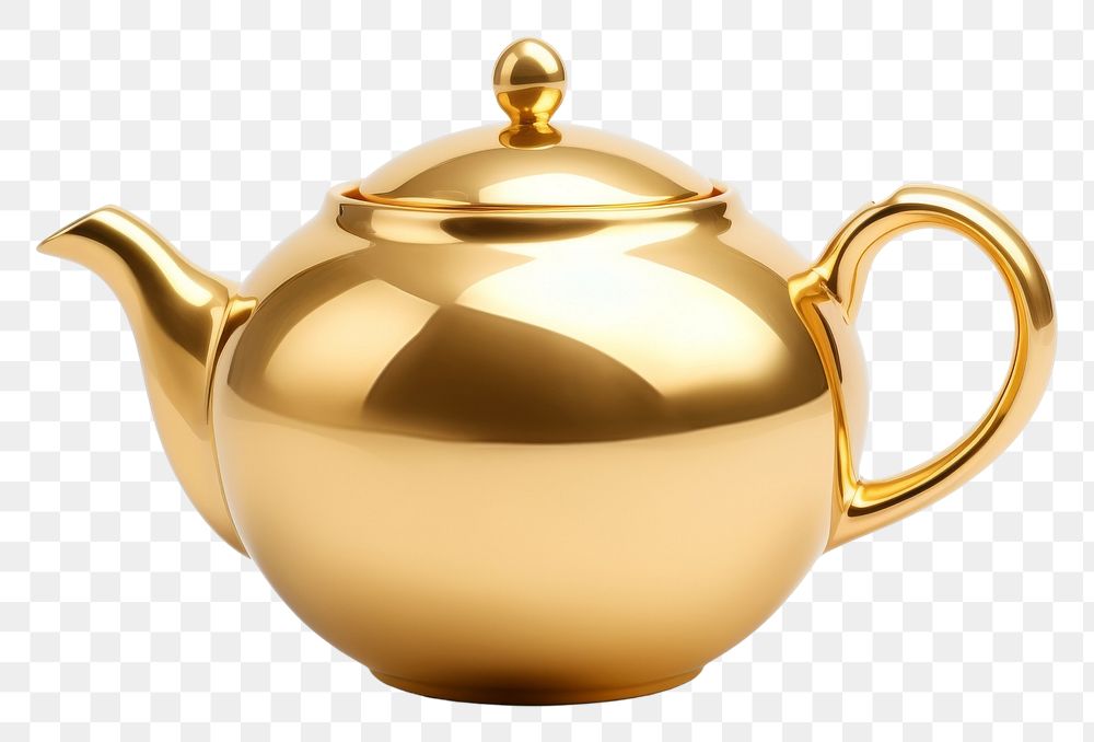 PNG Teapot teapot shiny gold.