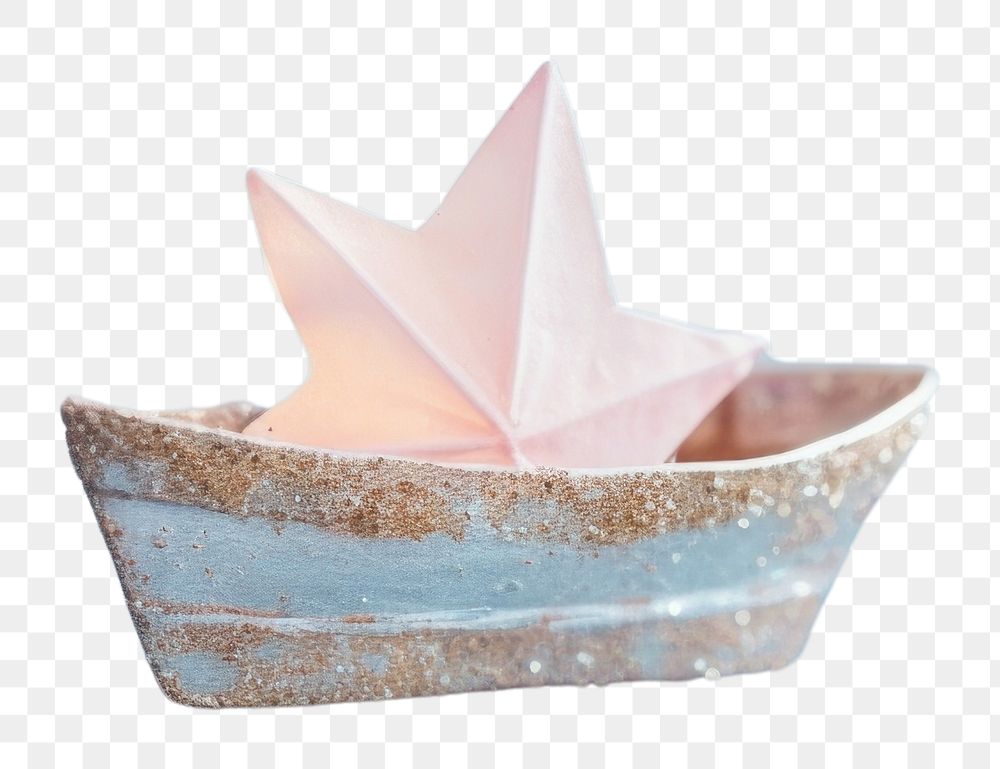 PNG  Outdoors paper boat watercraft.