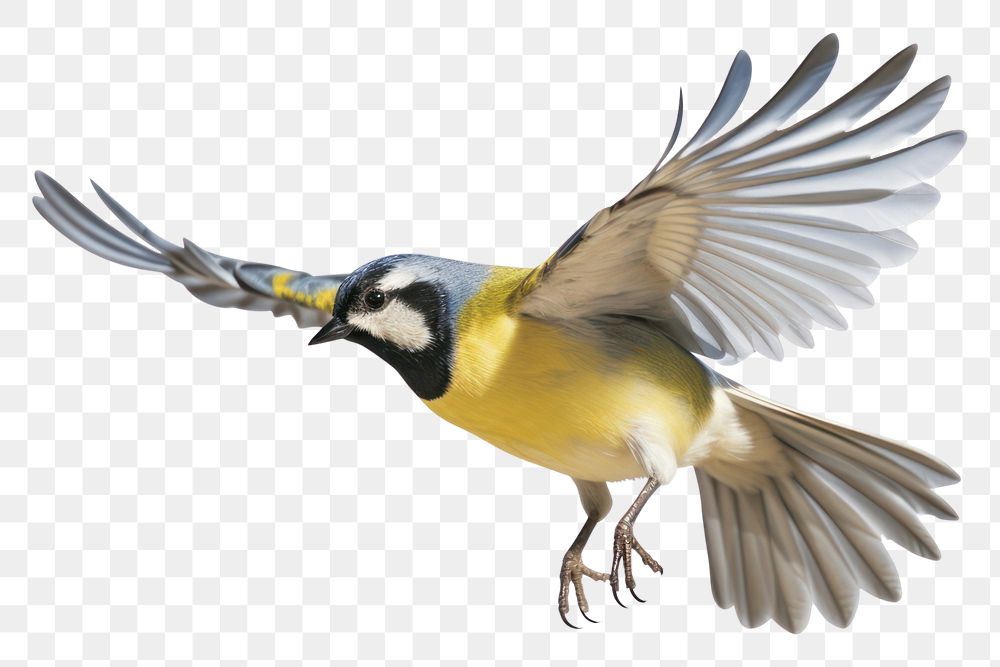 PNG  Flying common great tit flying bird animal