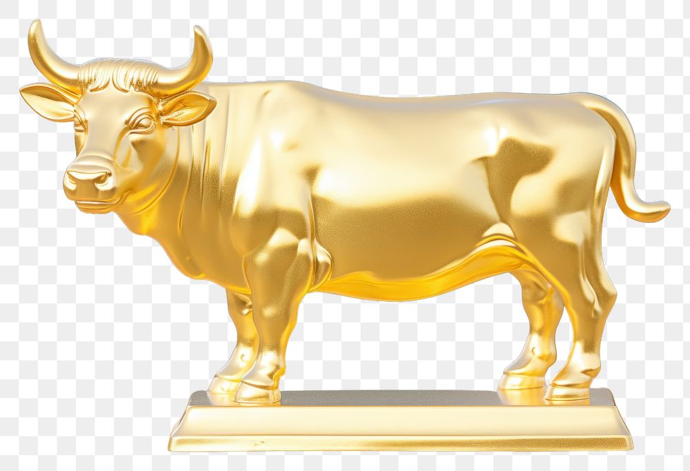 PNG Charging Bull Sculpture livestock sculpture cattle. AI generated Image by rawpixel.