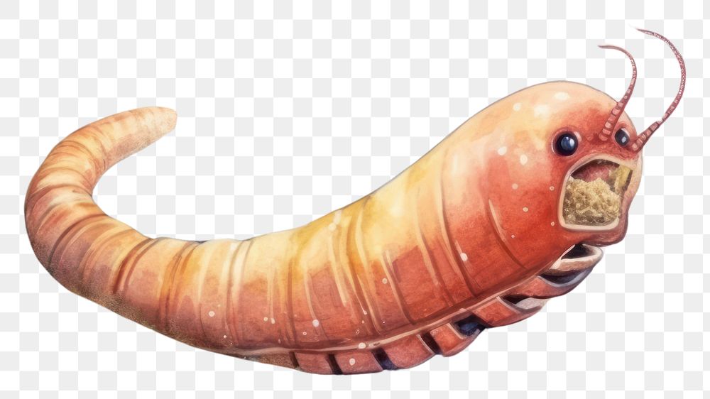 PNG Sand worm animal invertebrate caterpillar. AI generated Image by rawpixel.