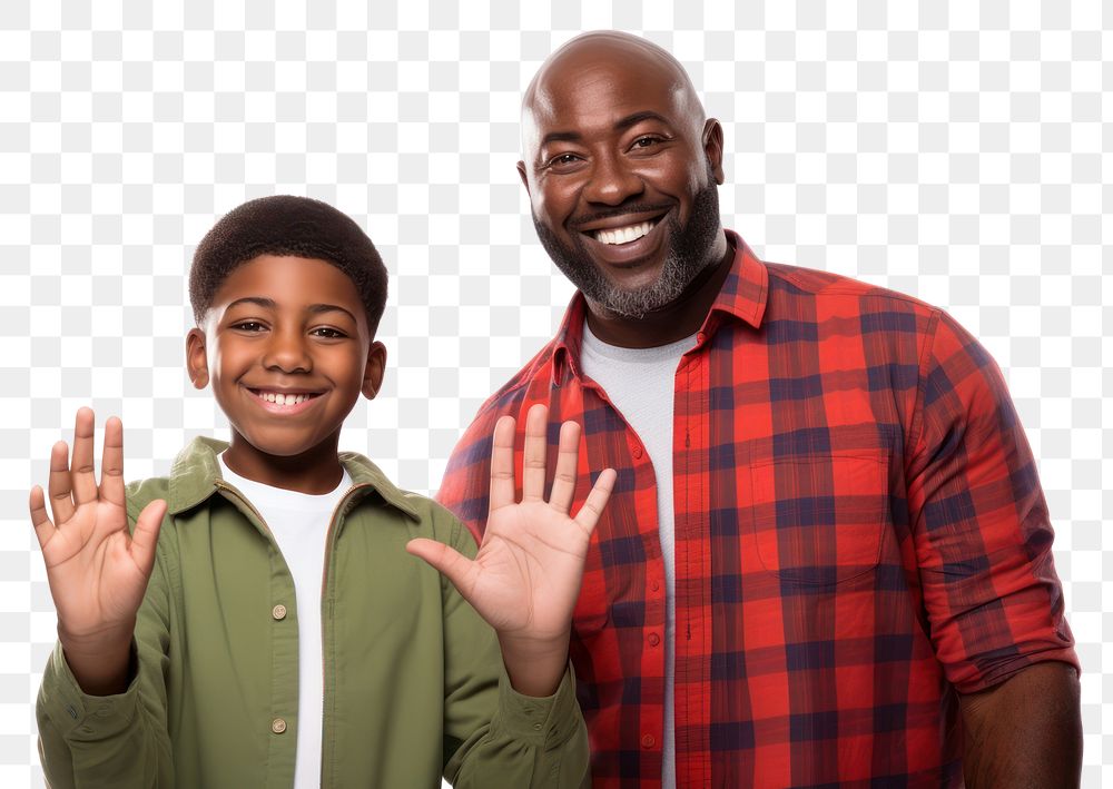 PNG Happy African American father and son portrait adult child.