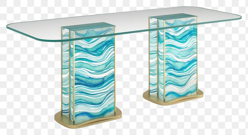 PNG Furniture table turquoise elegance.