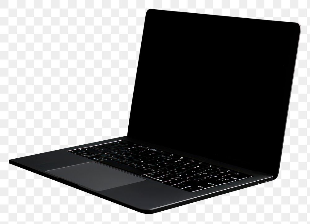 PNG  Laptop black computer screen.