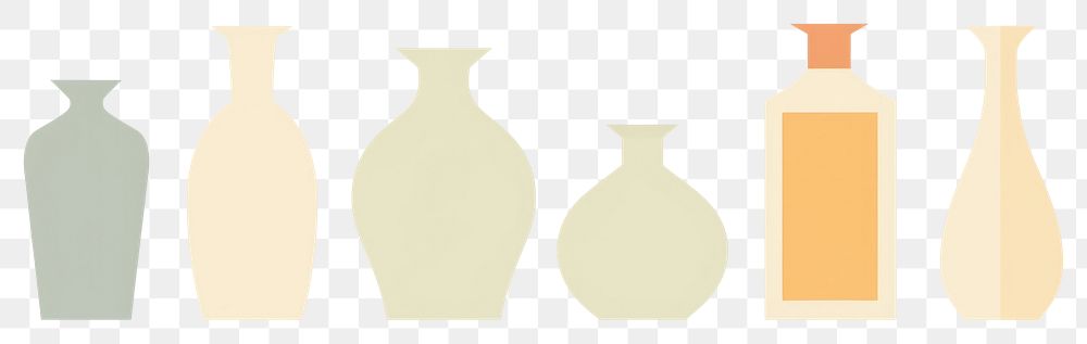 PNG  Illustration of vases border arrangement terracotta container.