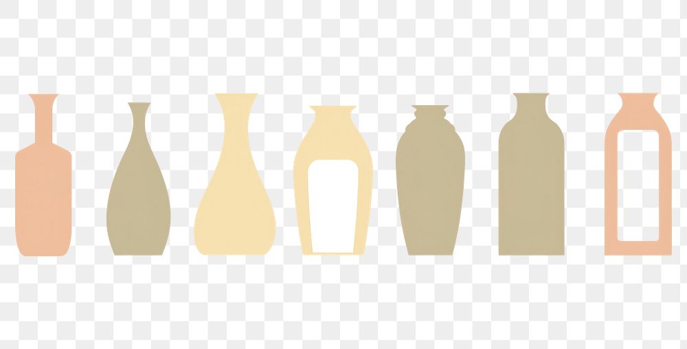 PNG  Illustration of vases border arrangement container drinkware.