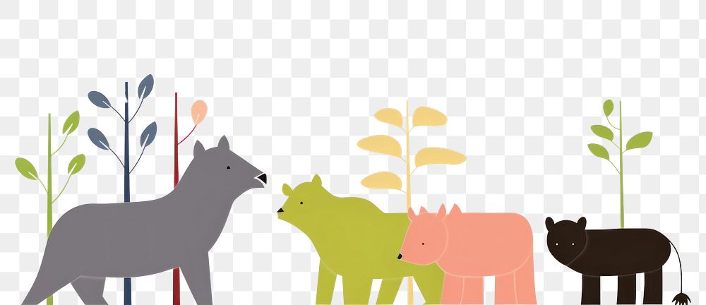 PNG  Illustration of wild animals livestock mammal cattle.